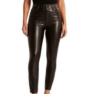 Abercrombie & Fitch Vegan Leather Pants - Black
